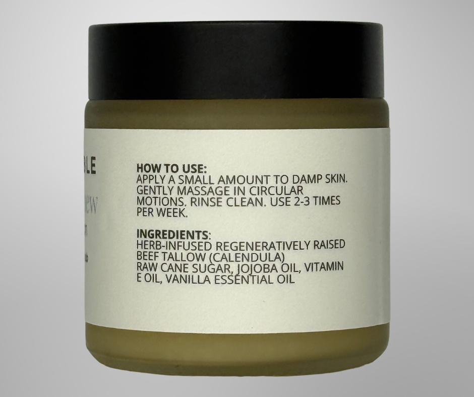 Polish and Renew  Gentle Exfoliation Vanilla Tallow Sugar Scrub