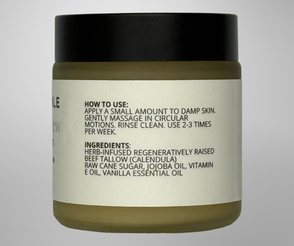 Polish and Renew  Gentle Exfoliation Vanilla Tallow Sugar Scrub