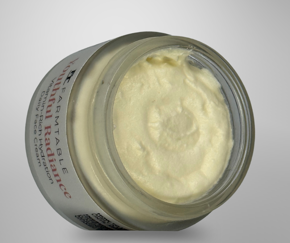 Jar of cream with visible brand name on a gray background