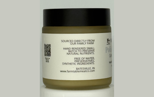 Jar with a label on a white background