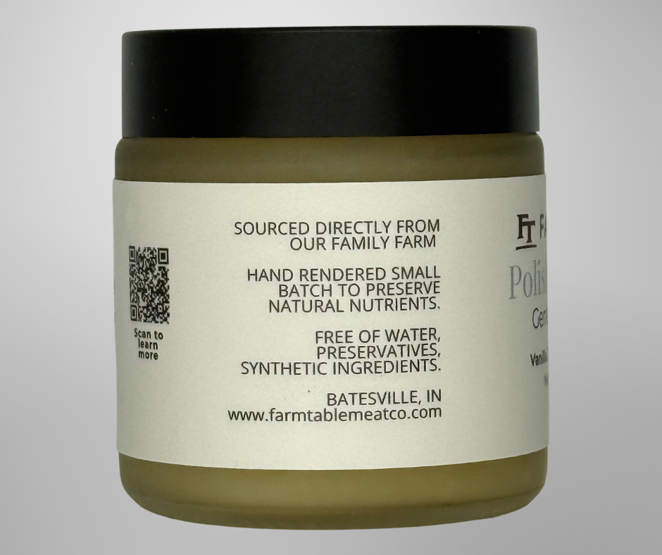 Jar with a label on a gray background